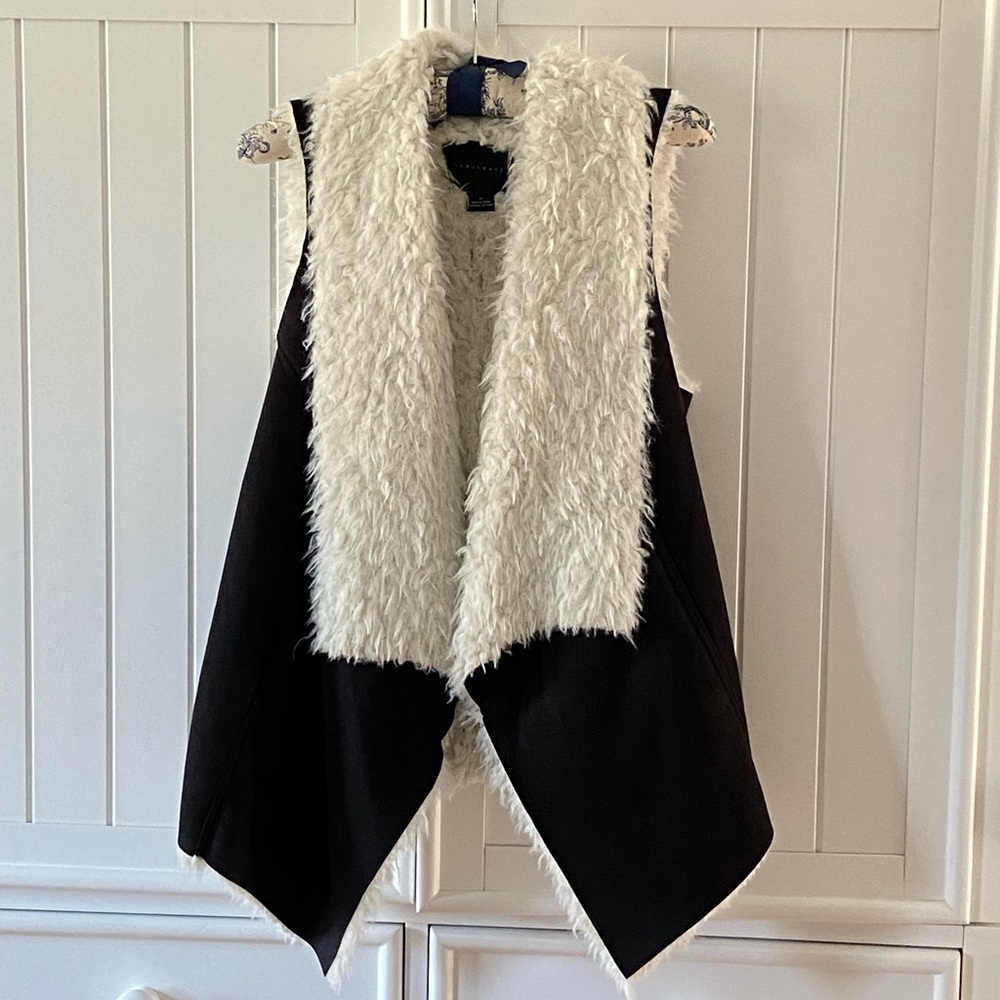 Faux suede & shearling vest